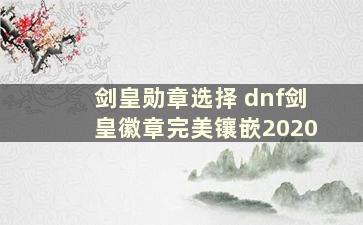 剑皇勋章选择 dnf剑皇徽章完美镶嵌2020